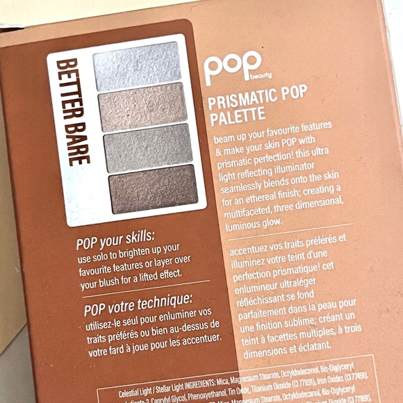 🏷️POP! Beauty “prismatic” blush highlighter metallic set of 4 blush palette set - Picture 10 of 13